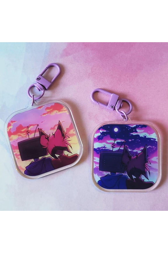 Cute Cartoon Demon Boys Acrylic Keychain, Kawaii Chibi Bag Pendant Aesthetic Manga Backpack Decor Cute, random 1 pack