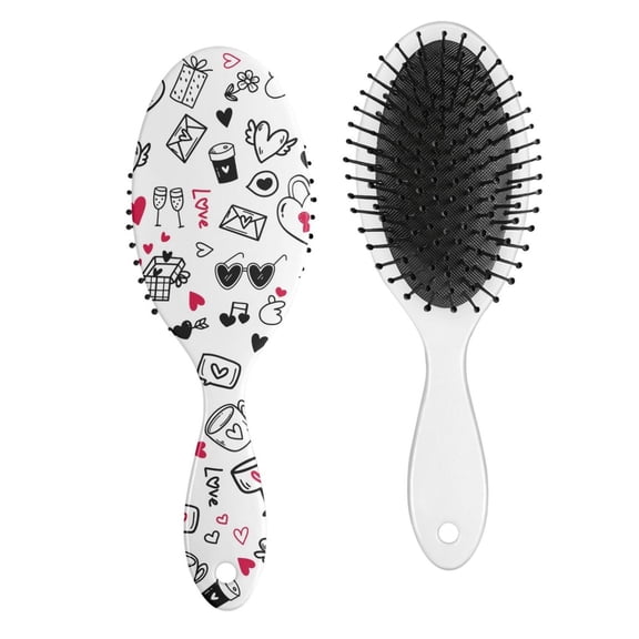 Cute Cartoon Detangling Hair Brush with Round-Tip Bristles for Women & Kids - Gentle Anti-Frizz Paddle Brush
