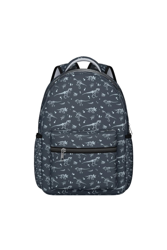 Cute Cartoon Dinosaur Backpack for Student with Forest and Stars Theme Watercolor Dino Pattern Colorful Artistic School Bag
