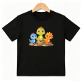thumbnail image 1 of Cute Cartoon Dinosaurs Girls Graphic Tee, Sweet Kawaii Animals 100% Cotton Kids Short Sleeve T-Shirt, 1 of 5