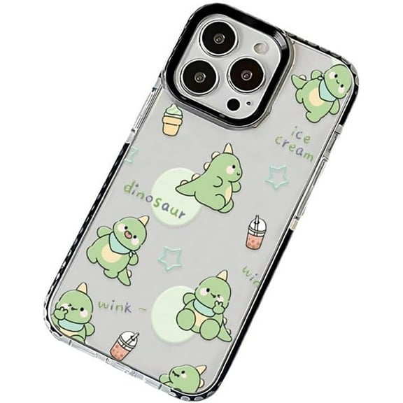 Cute Cartoon Dinosaurs Ice Cream Clear Phone Case Compatible with iPhone Case (Clear,iPhone 11 Pro Max)