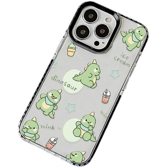 Cute Cartoon Dinosaurs Ice Cream Clear Phone Case Compatible with iPhone Case (Clear,iPhone 13 Pro)