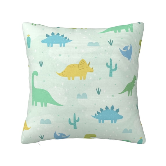 Cute Cartoon Dinosaurs Pillow Cover Decorative Throw Pillowcase Soft Cushion Covers Bed Sofa Couch 24x24