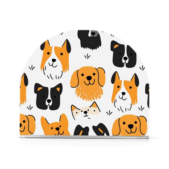 Cute Cartoon Dog Pattern Napkin Holder Acrylic Napkin Dispenser Clear Modern Tabletop for Kitchen Counter