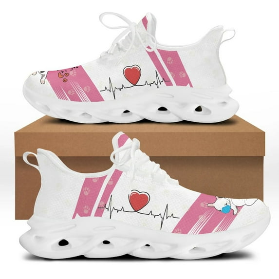 Cute Cartoon Dog Pattern Paramedic Mesh Swing Shoes for Women Casual