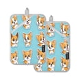 thumbnail image 1 of Cute Cartoon Dog Square Insulation Pads 2 Piece Heat Resistant 338 Degrees F Oven Mitts for Kitchen Table BBQ Microwave and Other Cooking Occasions, 1 of 7