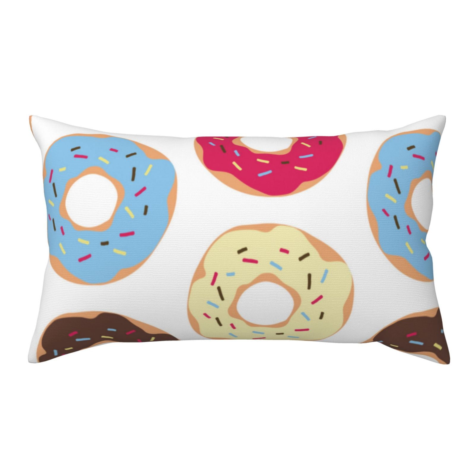 Cute Cartoon Donut Print Pillow Cases Standard Size, Breathable Pillow