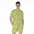 thumbnail image 1 of Cute Cartoon Duck Pattern Short Sleeve Men'S Rompers, Duck Casual Summer Jumpsuits Outfit, 1 of 4