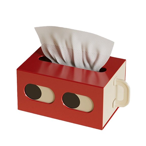 Cute Cartoon Facial Tissue Box, Creative Tissue Holder with Handle for Home and Office