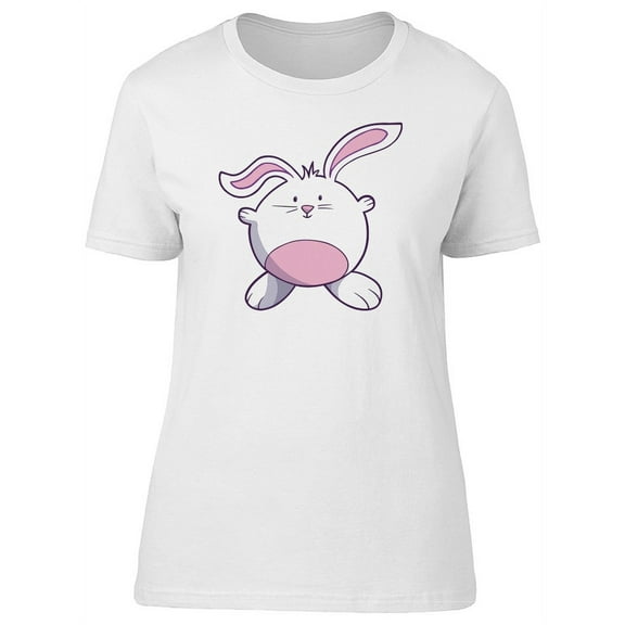 Cute Cartoon Fat Bunny T-Shirt Women -Image by Shutterstock, Female Small