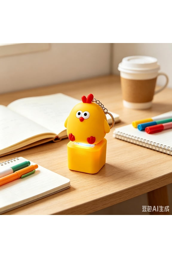 Cute Cartoon Fidget Keychain Button Toy, Funny Pop Up Decompression Key Chain, Novelty Stress Relief Squeeze Toy with Lion Dance Chick Basketball Figure for Adults Kids Backpack Bag Pendant Gift