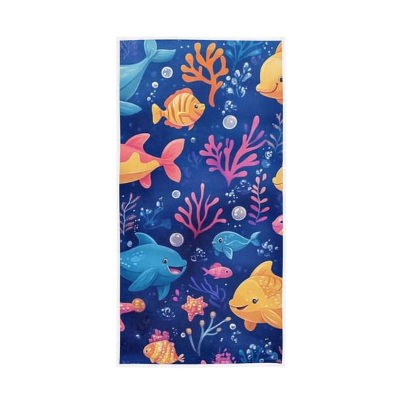 Cute Cartoon Fish Face Towel Absorbent Hand Towels Bath Sport Gym
