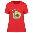 thumbnail image 1 of Cute Cartoon Floral Ladybug T-Shirt Women -Image by Shutterstock, Female Small, 1 of 2