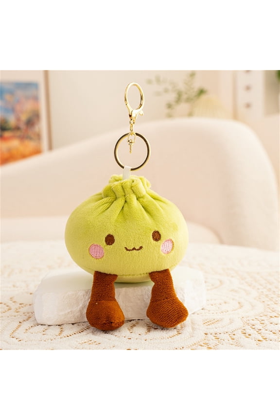 Cute Cartoon French Plush Keychain, Baoziofttuffed Dolls, Hanging Pendants Cute Food Keychains Plush Keychain Backpack Bookbag Charms Accessories