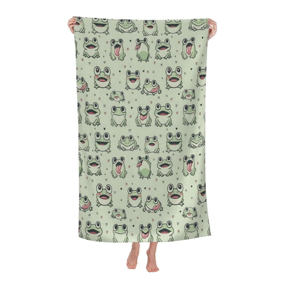 Cute Cartoon Frog Bath Towel Soft and Highly Absorbent for Adults