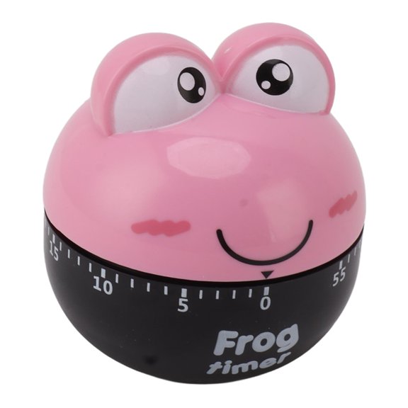 Cute Cartoon Frog Mechanical Kitchen Timer High Accuracy Manual Adjustable 60 Minutes Loud Ring Countdown Clock Cooking Remind Gadget for Baking Studying Pink, 2.8 x 2.6 Inches / 7 x 6.5 cm