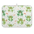 thumbnail image 1 of Cute Cartoon Frogs with Confetti Dish Drying Mat 16x18 Absorbent Microfiber Draining Rack Pad for Kitchen Counter Sink, 1 of 8