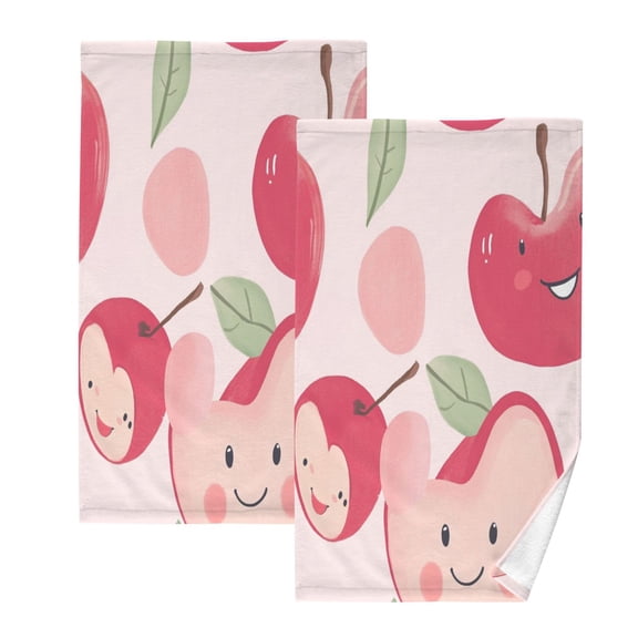 Cute Cartoon Fruit Set of 2 Pure Cotton Towels, 16'' x 28'', Highly Absorbent and Soft