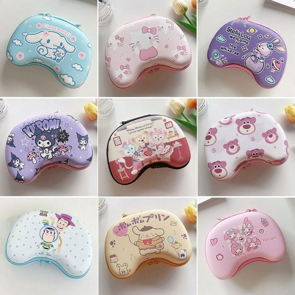 Cute Cartoon Game Controller Storage Bag For PS5 PS4 For Xbox Switch Pro Gamepad Cover Box Portable Travel Carry Protective Case