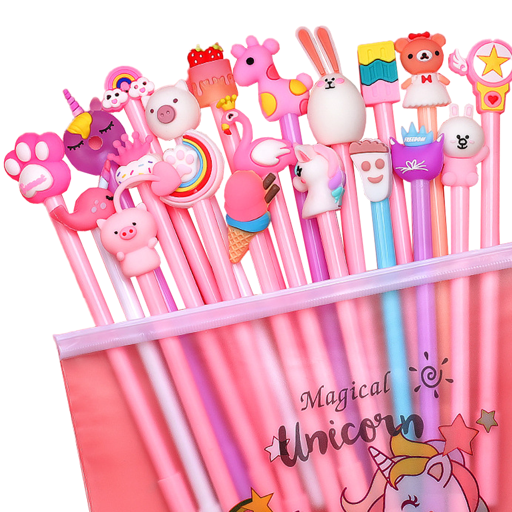 8Pcs Cute Cartoon Pink Flower Gel Pens Office School Student Supply  Stationery