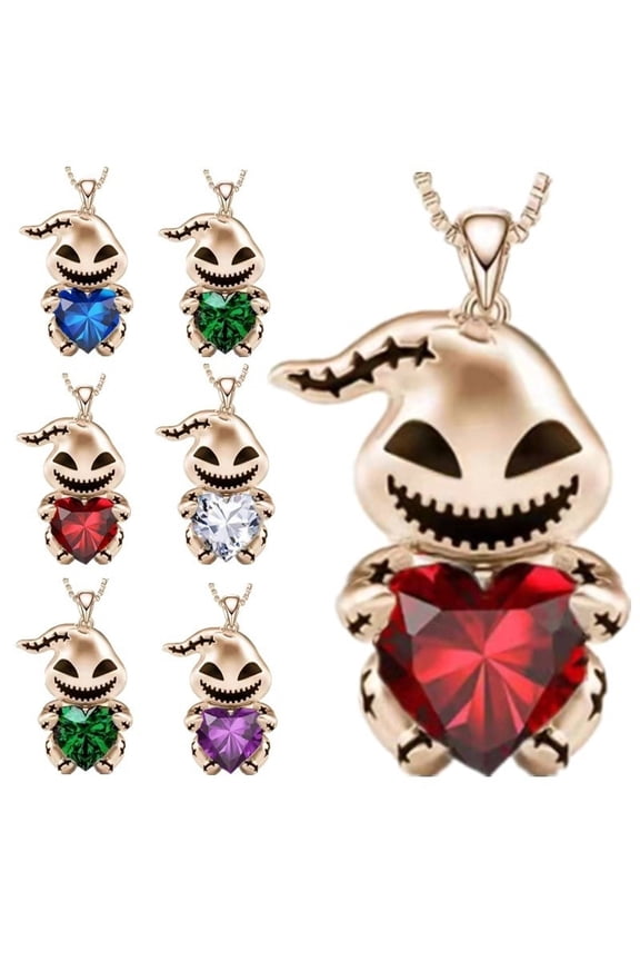 Cute Cartoon Ghost CZ Crystal Evil Pendant Necklaces For Korean Fashion Female Men Best Friend Lovely Women Necklaces Jewelry