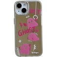 thumbnail image 1 of Cute Cartoon Ghost Plating Mirror Phone Case Compatible with iPhone Case (Pink,iPhone 13 Pro), 1 of 4