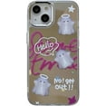 thumbnail image 1 of Cute Cartoon Ghost Plating Mirror Phone Case Compatible with iPhone Case (White,iPhone 14), 1 of 5