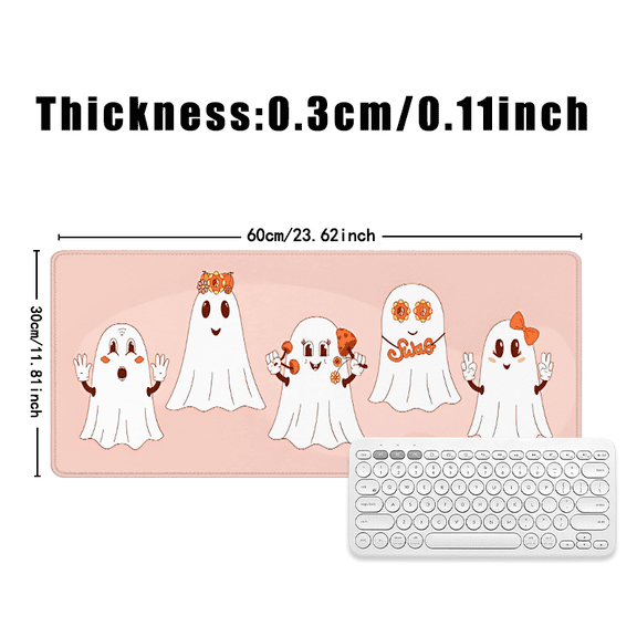 Cute Cartoon Ghosts Mouse Pad 31.5 x 11.82 Inches Rubber Desk Mat for Office Home Gaming