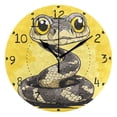 thumbnail image 1 of Cute Cartoon Gray Snake Round Wall Clock Silent Battery Operated Home Decor for Living Room Bedroom, 1 of 7