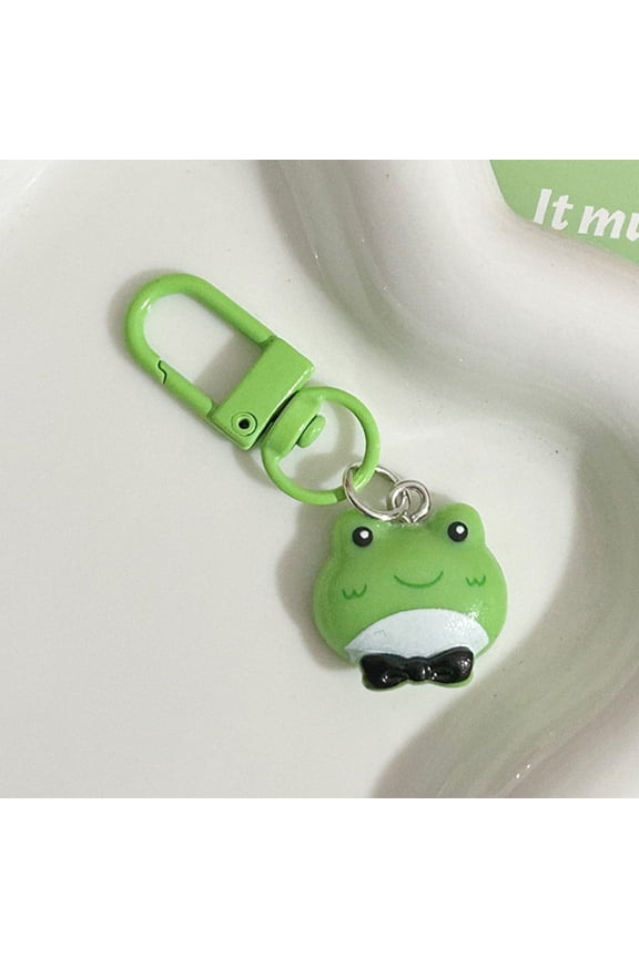 Cute Cartoon Green Frog Keychain Lovely Animal Keyring Handbag Pendant Charms Car Key Accessories For Girls Jewelry Gift