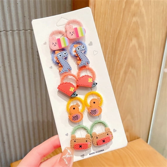 Interesting Cartoon Girl Hair Rope Accessories Gentle Baby Tie Non-Hurt Small Rubber Bands for Children Playful Design