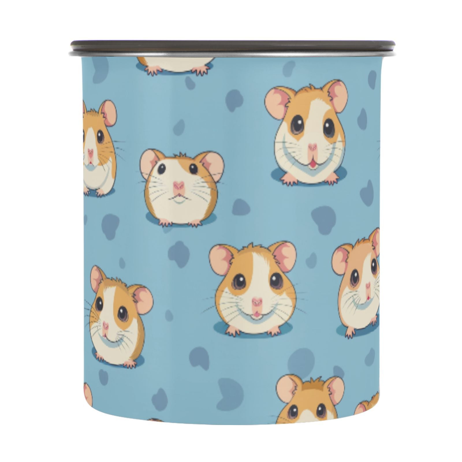 Image showcasing Cute Cartoon Hamster Airtight Coffee Bean Canister 30oz Food Storage ...