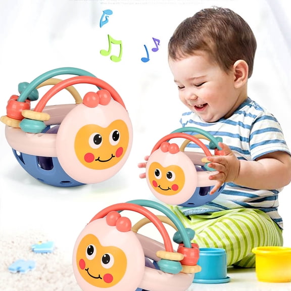 Cute Cartoon Hand Grip Rattle Ball, Newborn Sensory Shaking Toy, Early Developmental Play Gift for Infants 0-12 Months