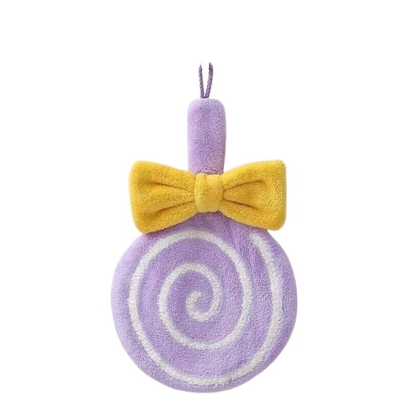 Cute Cartoon Hanging Hand Towel, Thick Coral Fluff Towel, Lollipop ...