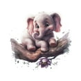 thumbnail image 1 of Cute Cartoon Happy Elephant Relaxing Animal Wall Art Sticker Designs Vinyl Stickers For Home House Walls Rooms Windows Bedroom Decoration Size (26x26 inch), 1 of 3