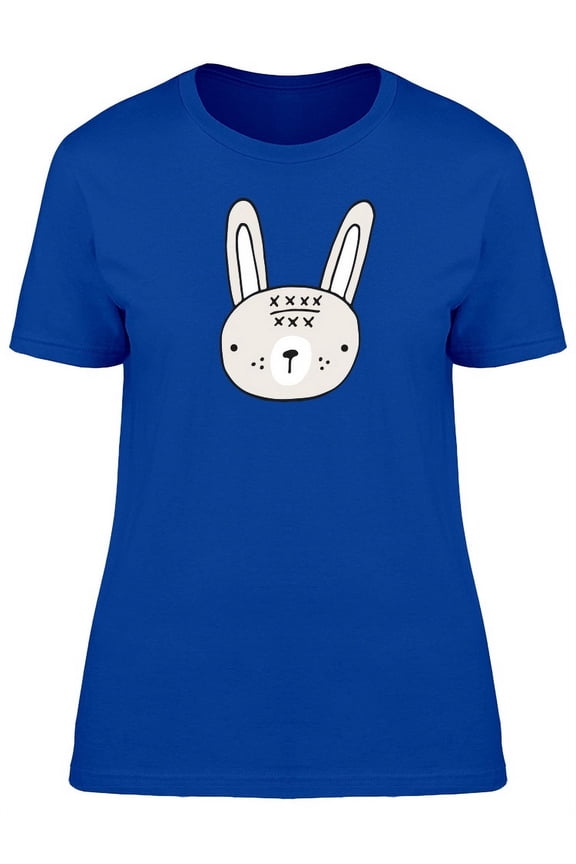 Cute Cartoon Hare Head T-Shirt Women -Image by Shutterstock, Female Small