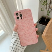 Cute Cartoon Hello Kitty Leather Protective Phone Case For iPhone 15 14 13 12 11 Vintage Cover