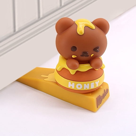 Cute Cartoon Honey Bear Door Wedge Stopper - Safe and Fun Door Holder for Kids' Rooms and Nurseries