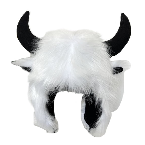 Cute Cartoon Horn Hat with Earflap Hat Perfect for Outdoor Activities and Parties for Men and Women Teens