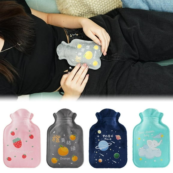 Cute Cartoon Hot Water Bag for Hand Warmer, Reusable PVC Heat Therapy Pouch for Cold Weather Relief, 6.7" x 4.3"