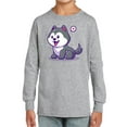 thumbnail image 1 of Cute Cartoon Husky Pup Long Sleeve Toddler -Image by Shutterstock,  4 Toddler, 1 of 4
