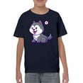 thumbnail image 1 of Cute Cartoon Husky Pup T-Shirt Juniors -Image by Shutterstock,  Medium, 1 of 4