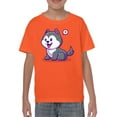 thumbnail image 1 of Cute Cartoon Husky Pup T-Shirt Juniors -Image by Shutterstock,  Small, 1 of 4