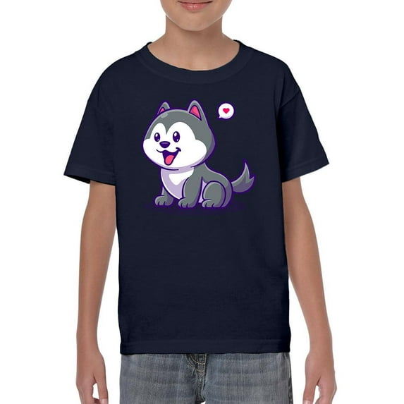 Cute Cartoon Husky Pup T-Shirt Juniors -Image by Shutterstock, x-Large