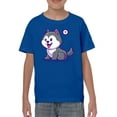 thumbnail image 1 of Cute Cartoon Husky Pup T-Shirt Juniors -Image by Shutterstock,  x-Small, 1 of 4