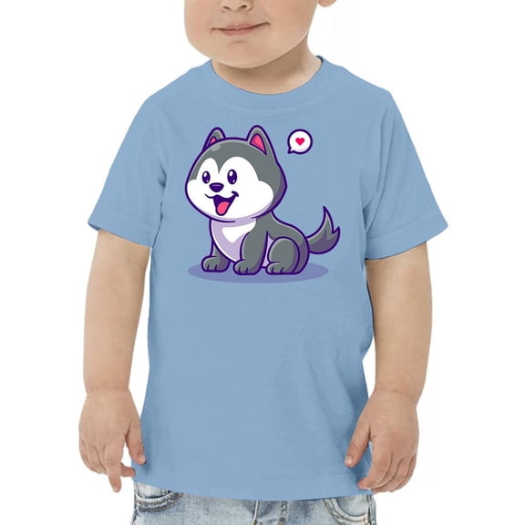 Cute Cartoon Husky Pup T-Shirt Toddler -Image by Shutterstock,  3 Toddler
