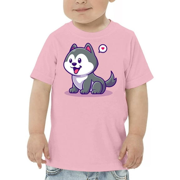 Cute Cartoon Husky Pup T-Shirt Toddler -Image by Shutterstock, 5 Toddler