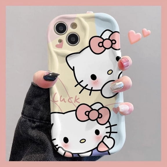 Cute Cartoon KT Cat Cream phone case for Iphone 17/17promax/17pro/17air/16/16pro/16promax/15/14/13/12/11