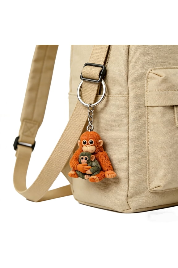 Cute Cartoon Keychain - Kawaii Monkey Punch Key Chain for Backpacks & Car Charms