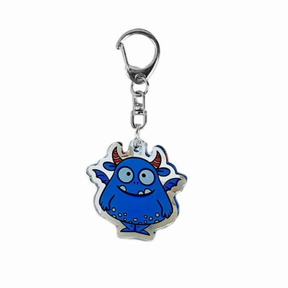 Cute Cartoon Keychain Pendant Keychain Transparent Acrylic Monsters Keychain for Keys Bags Backpack Pendant Keyring